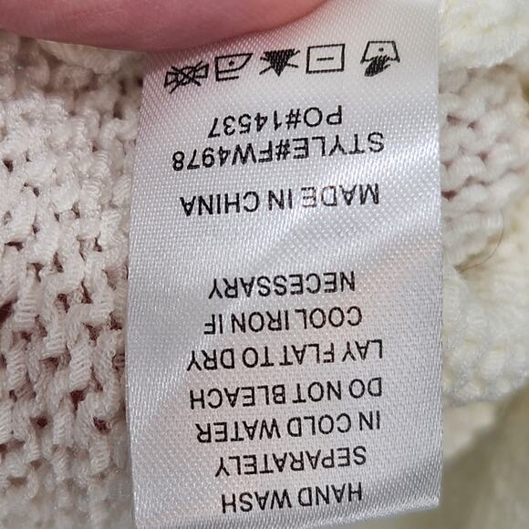 NWT Fate Creamy White Crochet Back Knit Sweater Open Cardigan Women's M - Picture 9 of 9